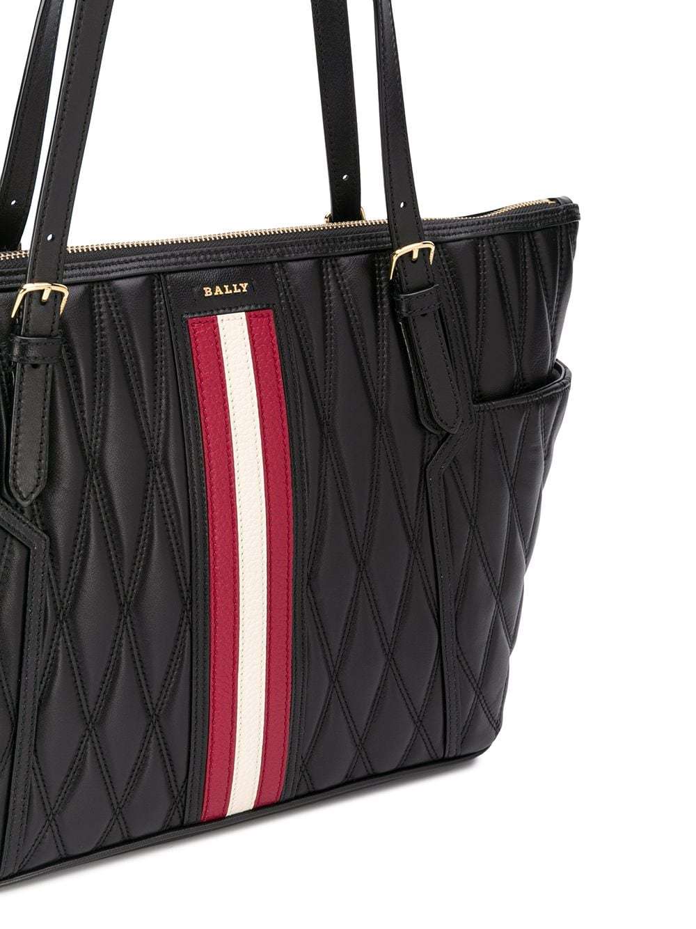 Shop Bally Quited Logo-plaque Tote Bag In Blue