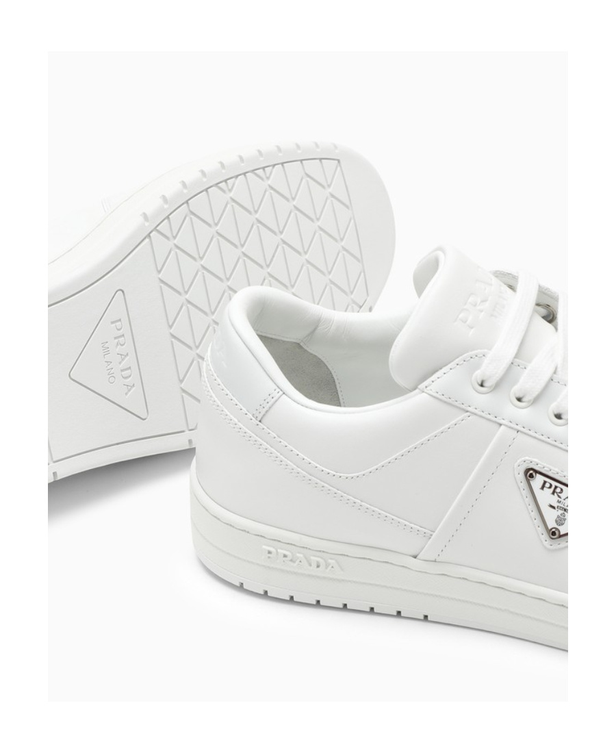 Prada Downtown Leather Low-top Sneakers In Red