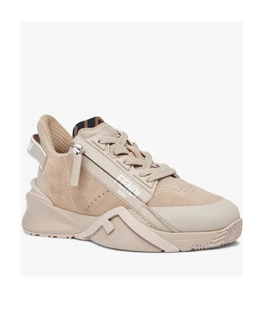 Fendi Flow Side-zip Trainer Sneakers In Nude