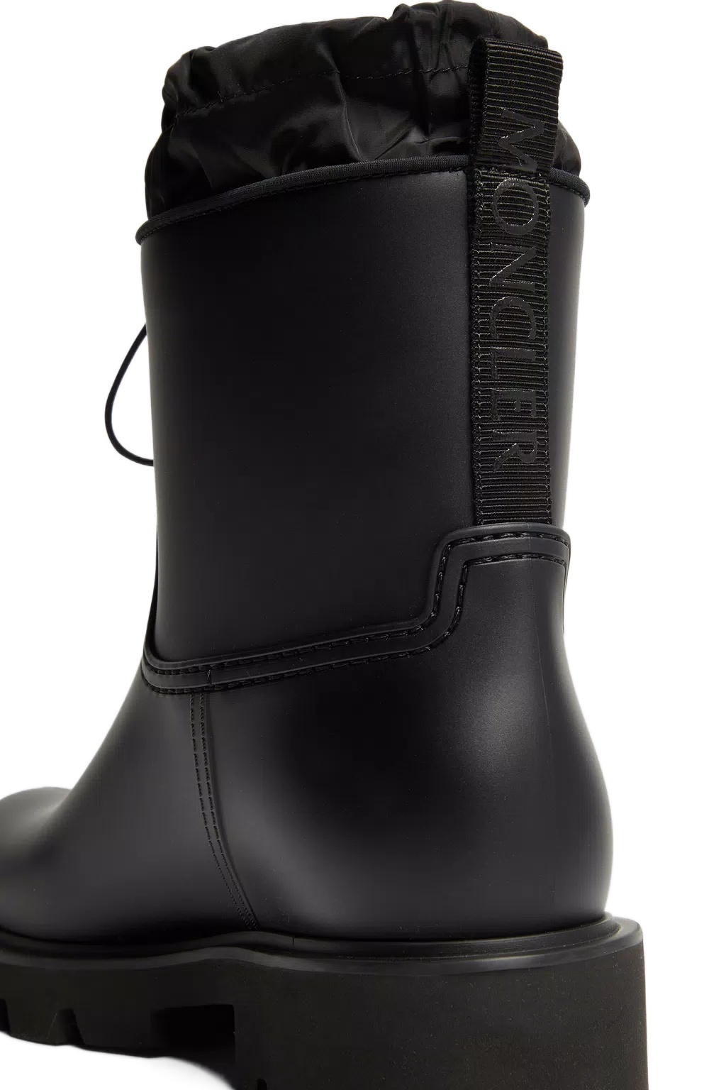 Moncler Kickstream Rubber Wellington Ankle Boots In Black