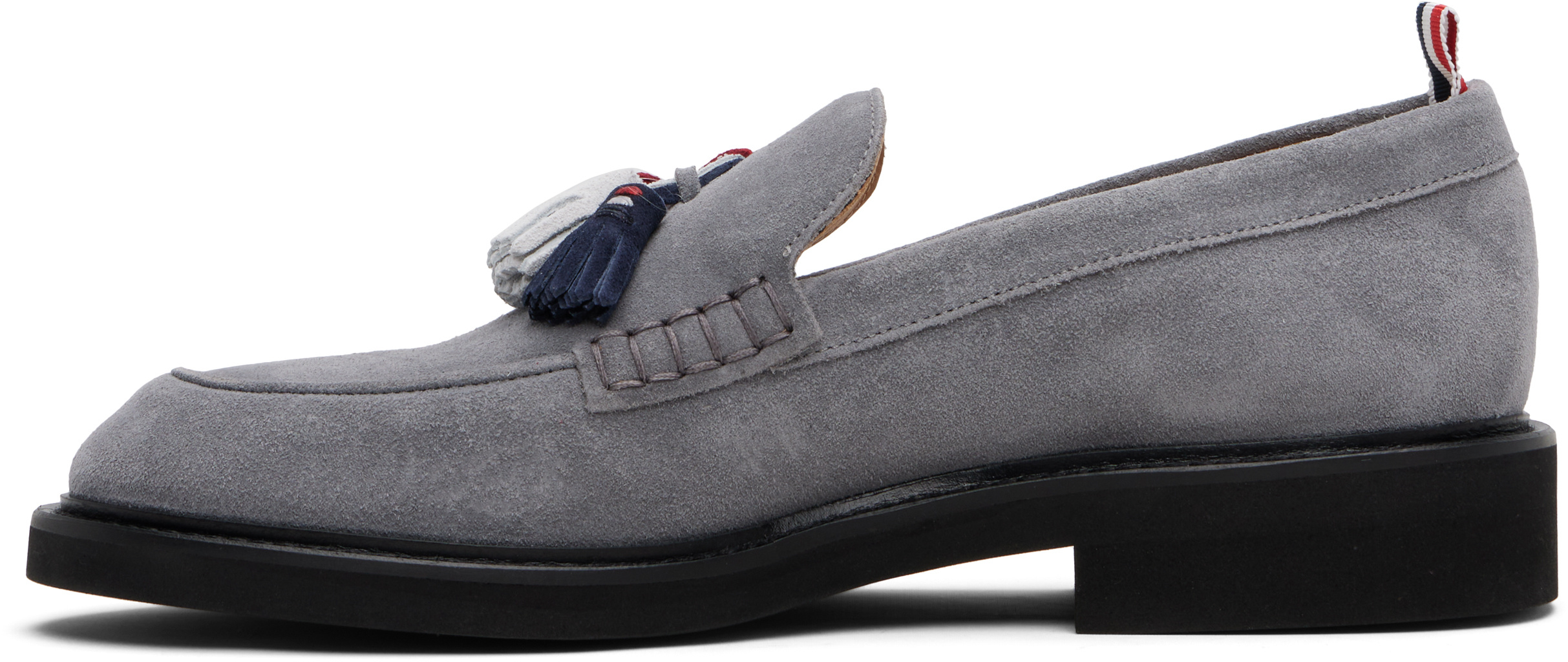 Thom Browne Rwb Tassel Loafer Shoes In Gray