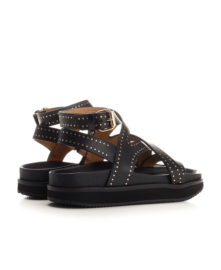 Isabel Marant Logo Flat Sandals In Black
