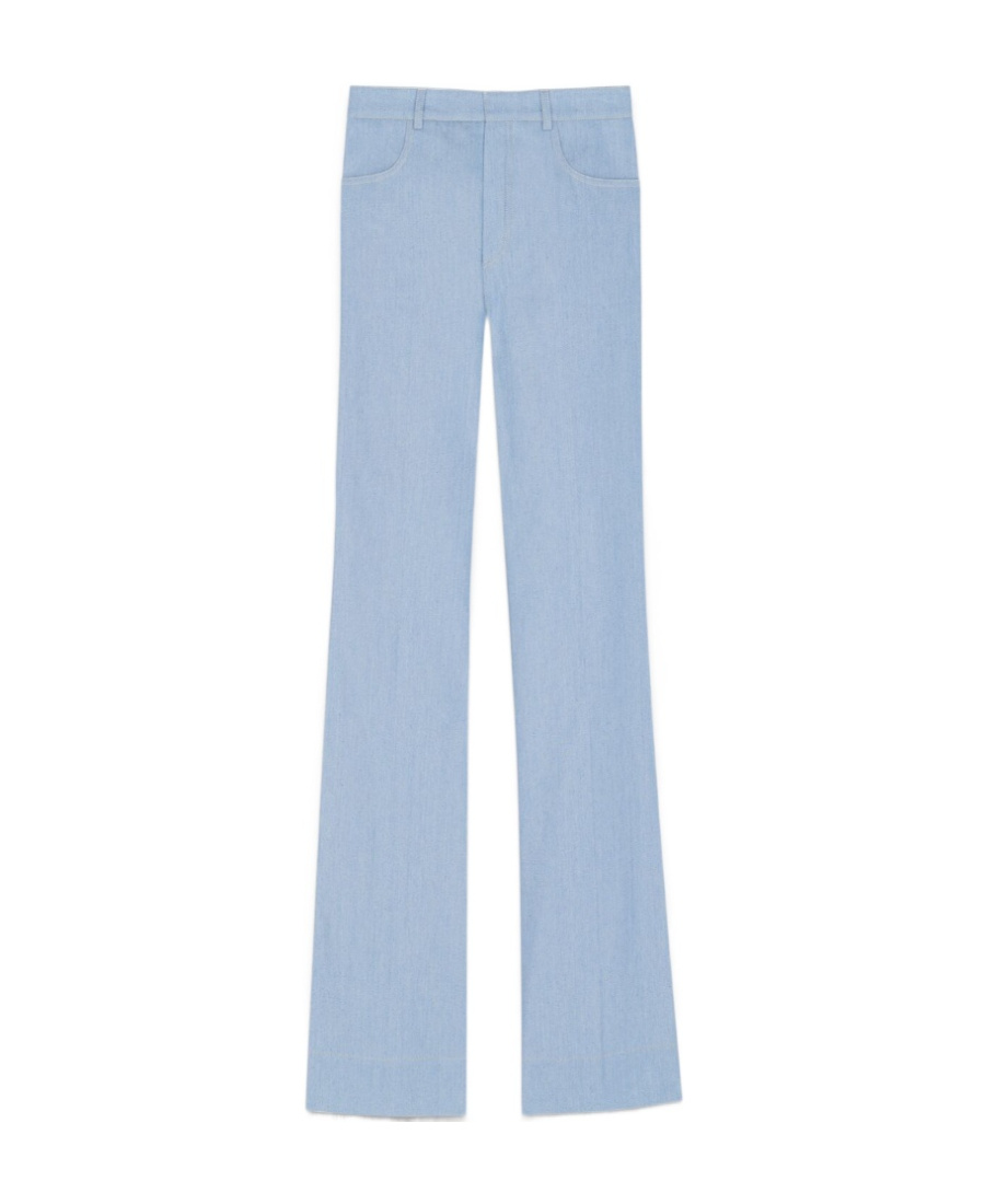 Saint Laurent Flared Denim Jeans In Blue
