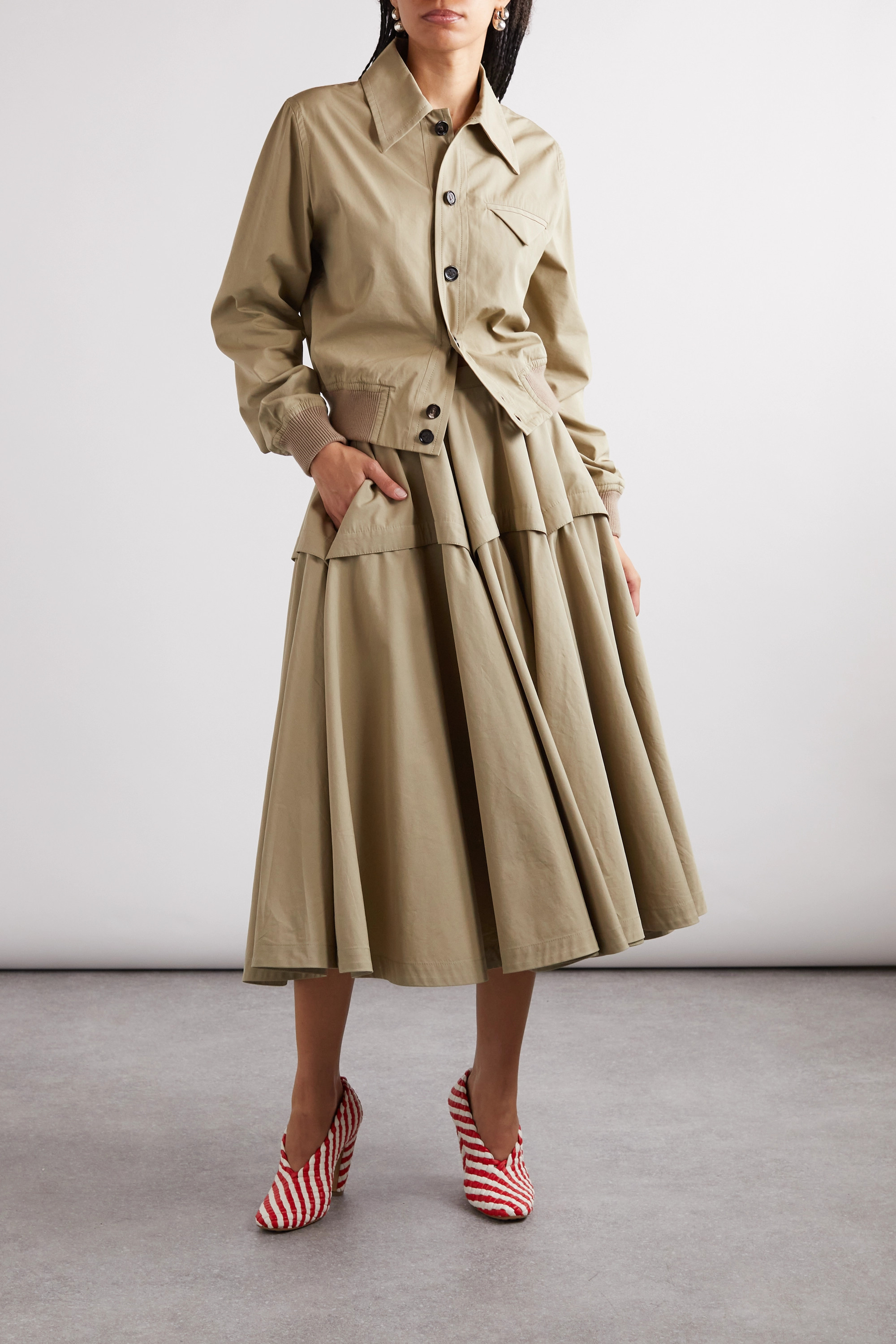 Bottega Veneta Relaxed-fit Button-down Jacket In Nude