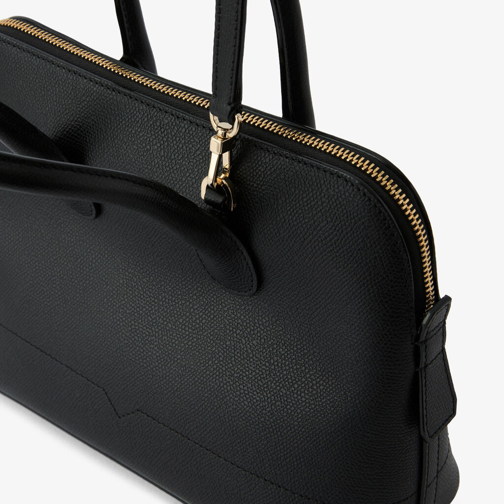 Valextra Top Handle Tote In Black