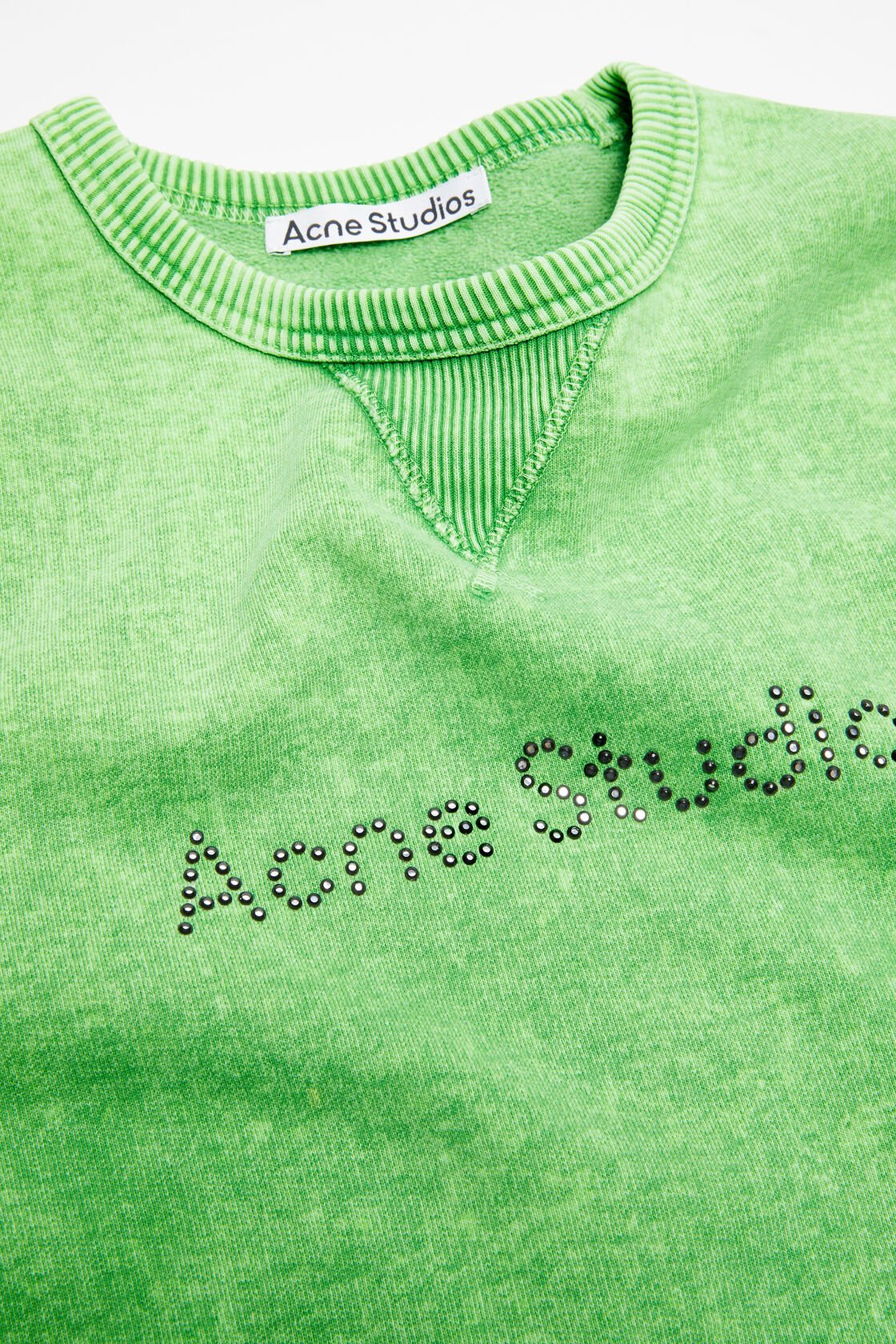 Acne Studios Logo Stud Sweater In Green