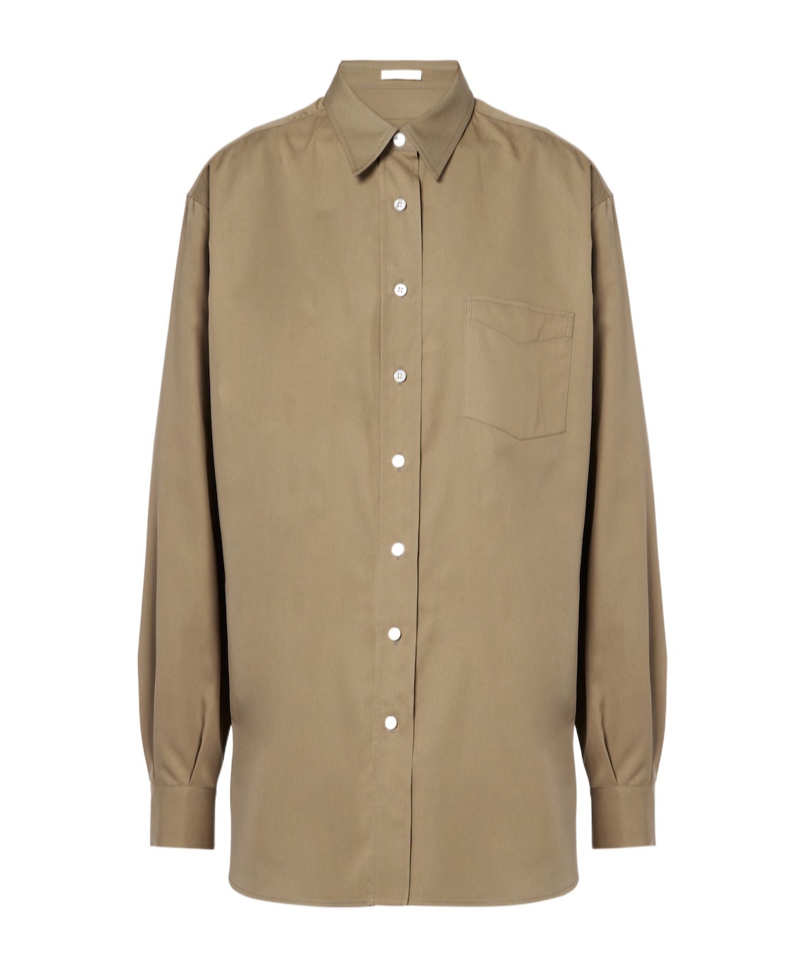 The Row Sveva Silk Shirt In Brown