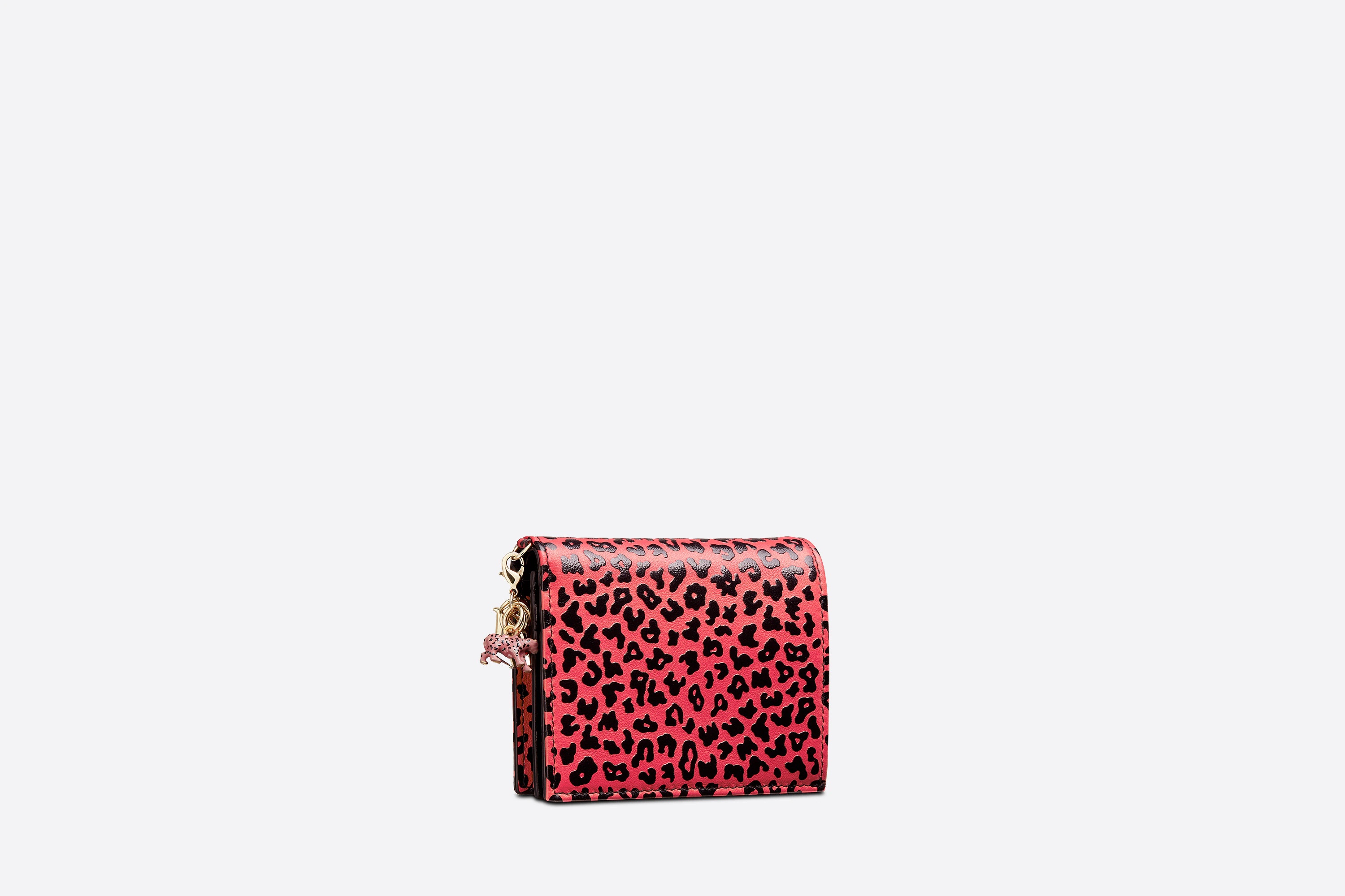 Shop Dior Mini Lady Wallet In Red