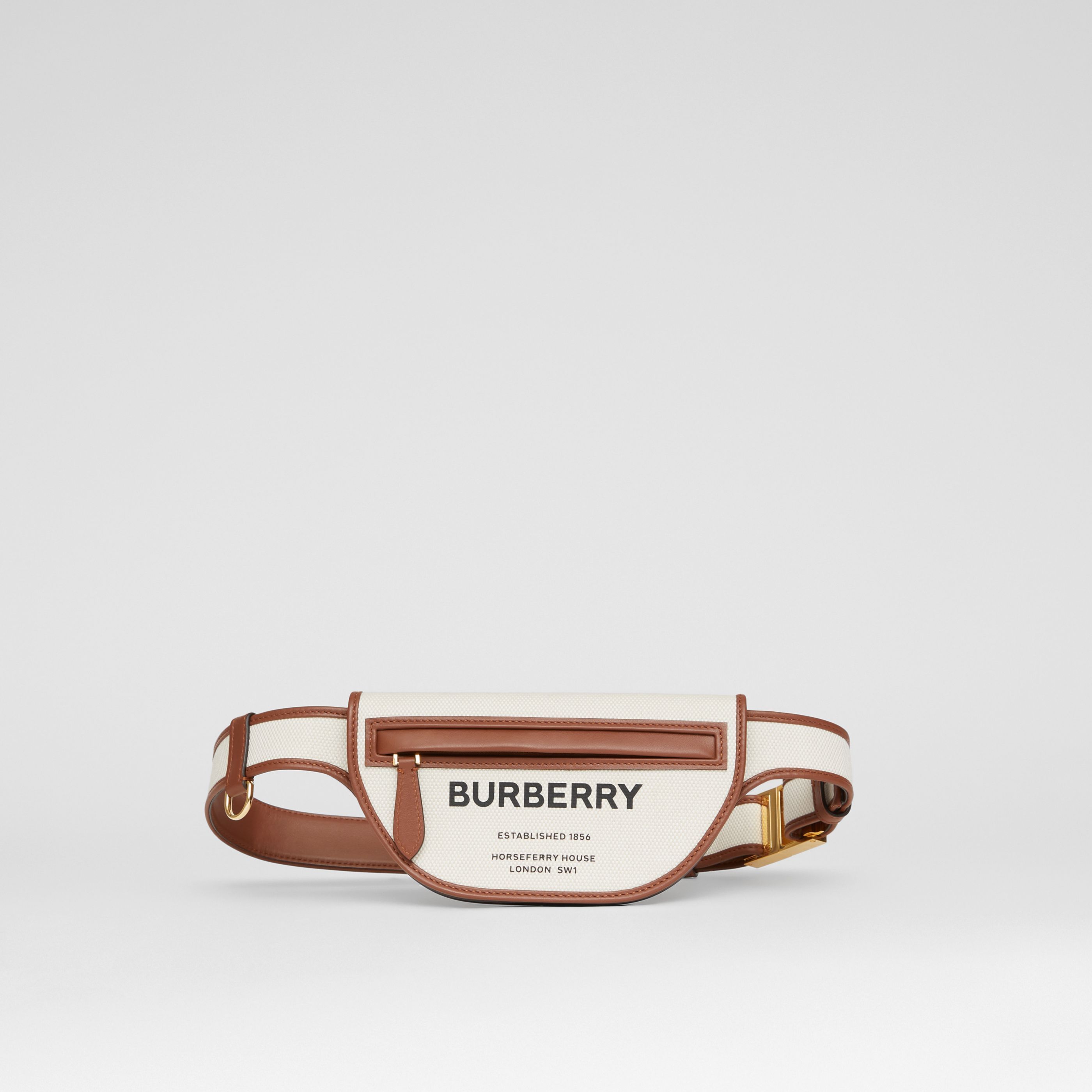 Burberry Logo-print Panelled Belt Bag In Brown