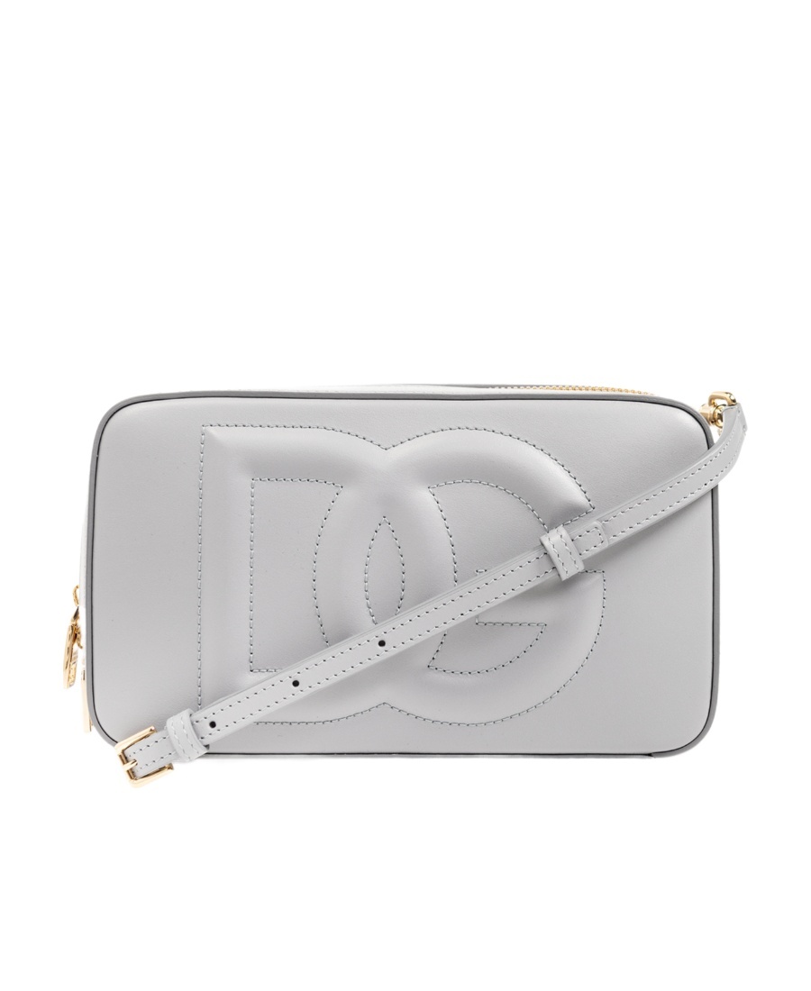 Dolce & Gabbana Dg Logo-embossed Leather Crossbody Bag In Gray