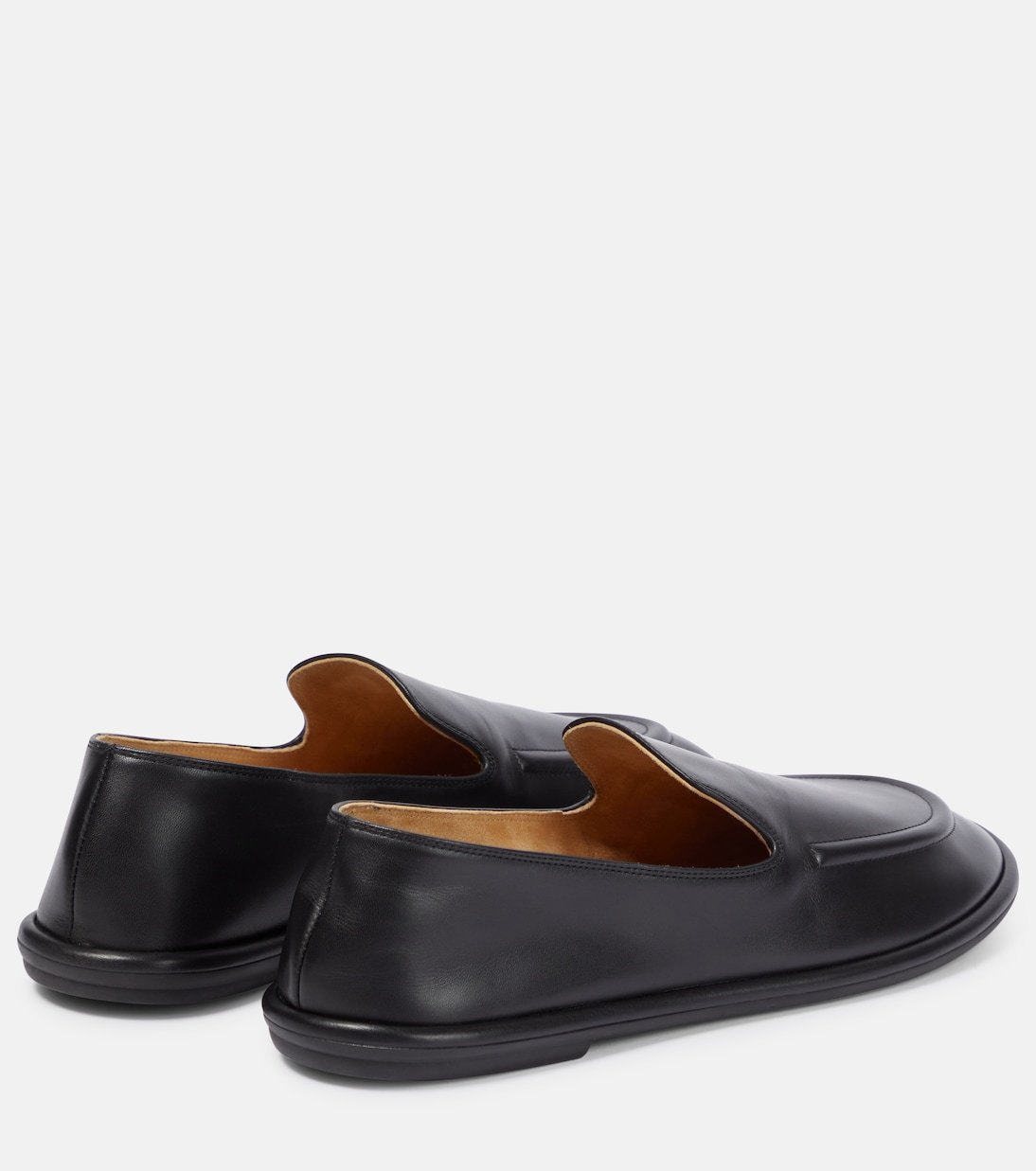 The Row Canal Leather Loafers In Black