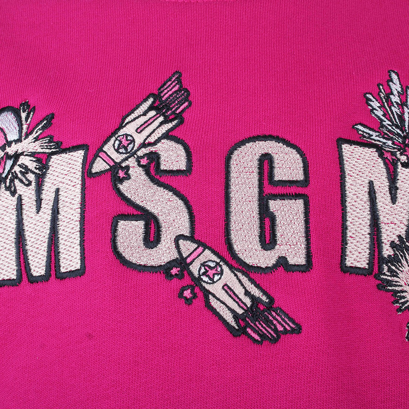 Msgm Printed Sweater In Pink