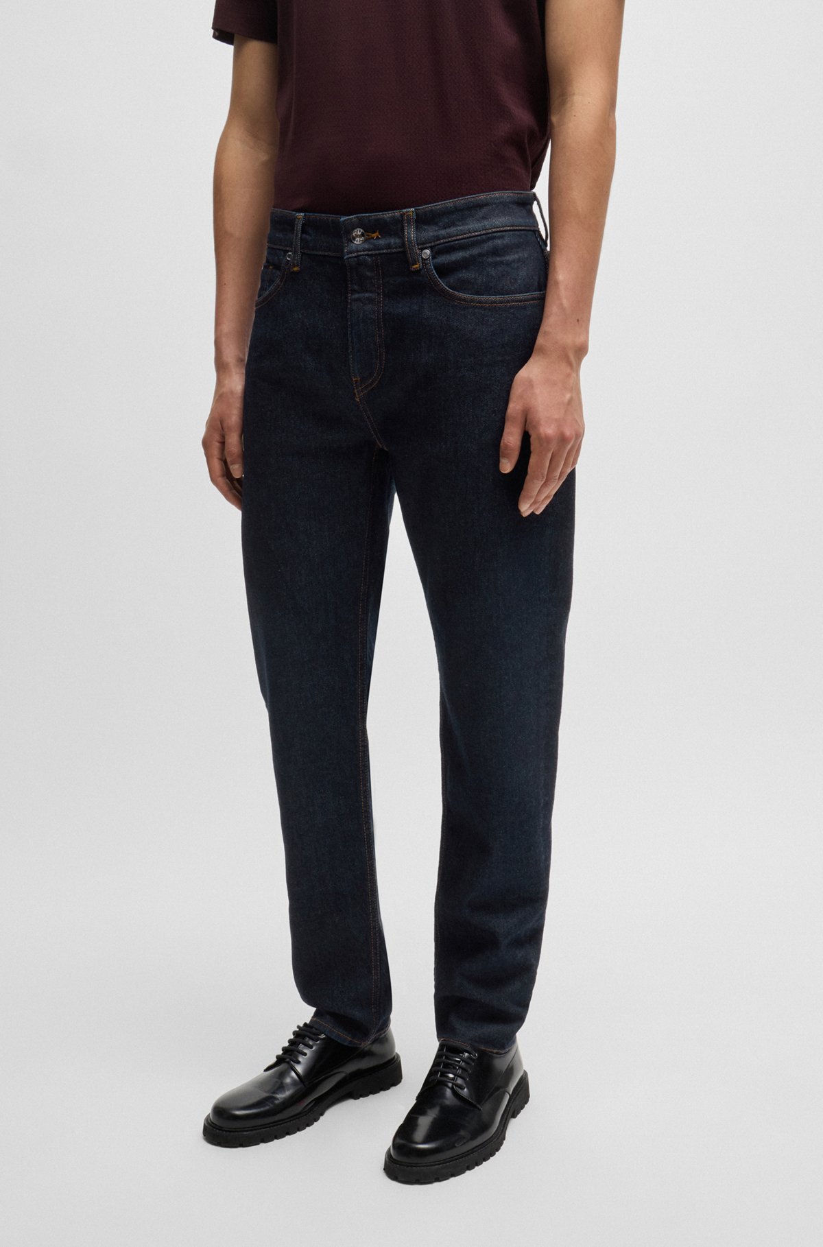 Shop Hugo Boss Straight-leg Jeans In Black