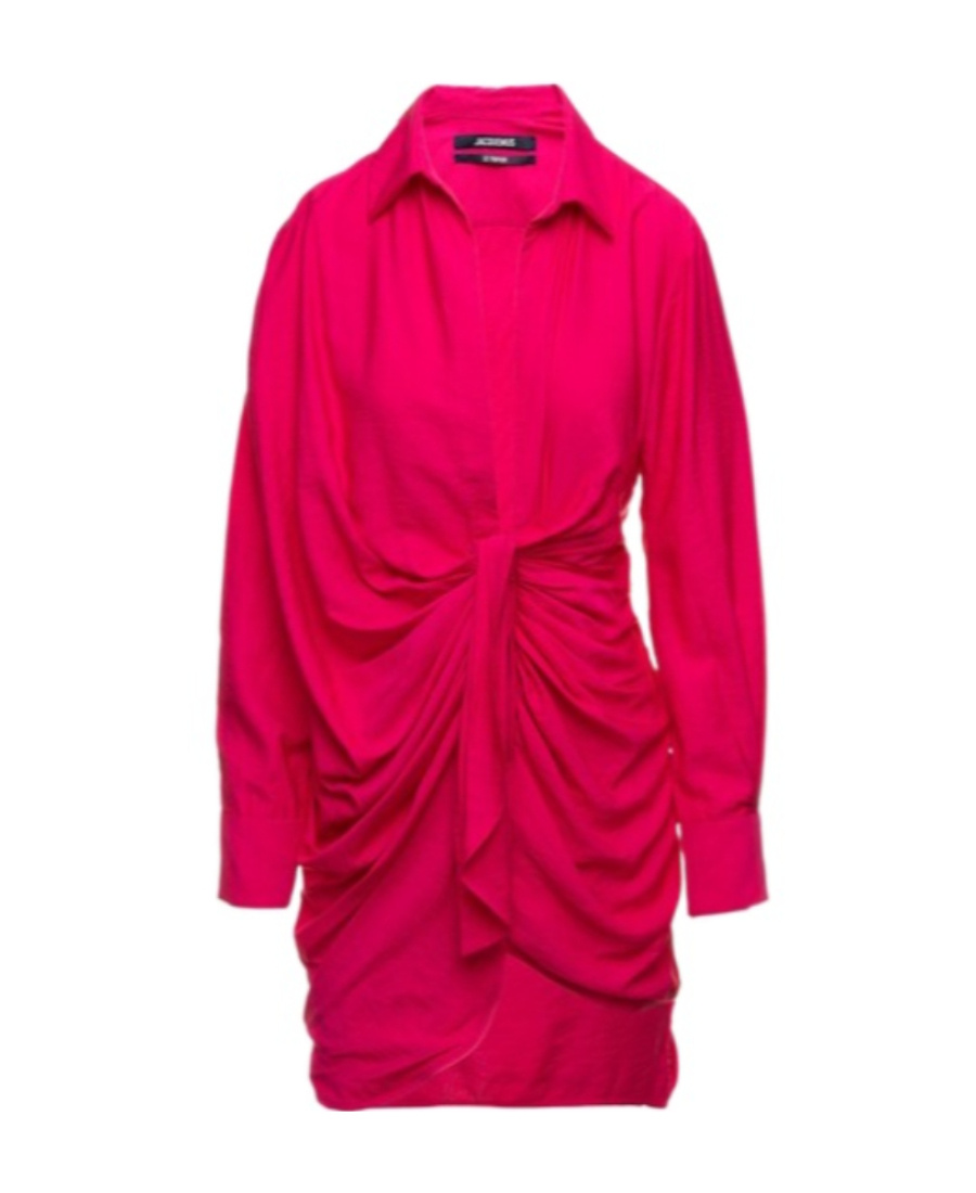 Jacquemus Pleated Mini Dress In Red