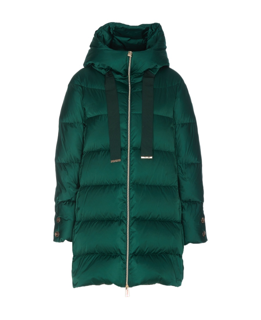 Herno Zip Padded Down Coat In Green