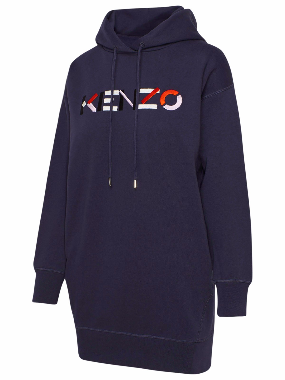 Kenzo Logo-embroidered Hoodie In Black