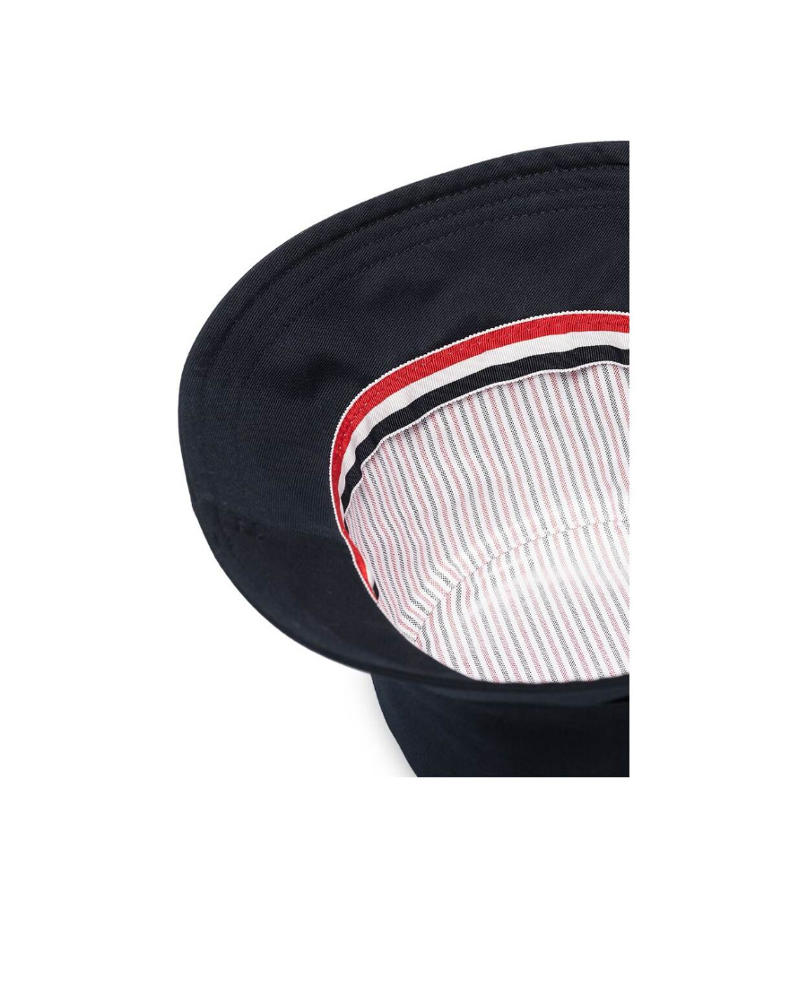 Thom Browne 4-bar Cotton Bucket Hat In Black