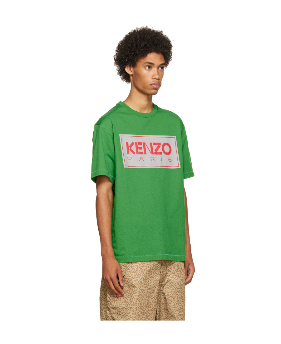 Kenzo Logo-print Round-neck T-shirt In Green