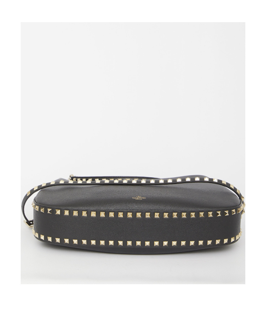 Valentino Rockstud Leather Tote Bag In Black