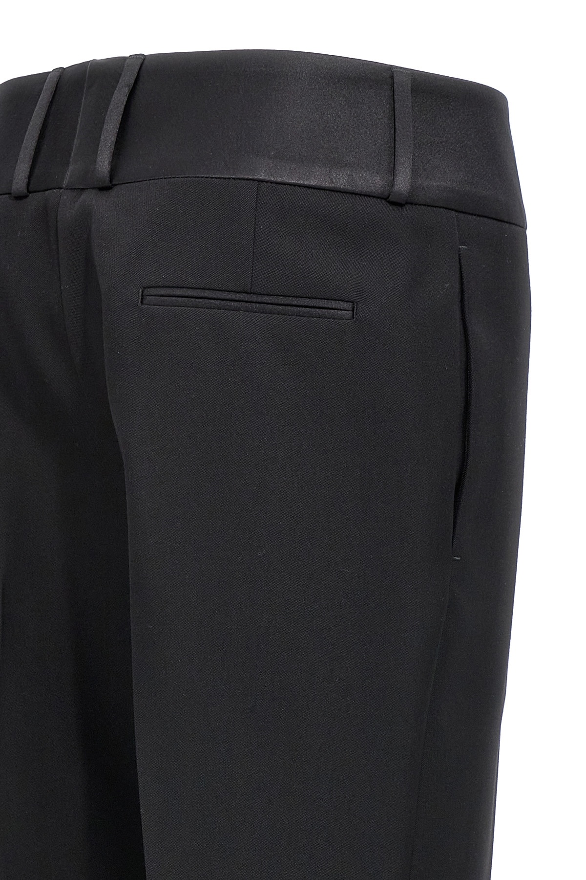 Ferragamo Tailored High Waist Trousers With Front Pleats In Black