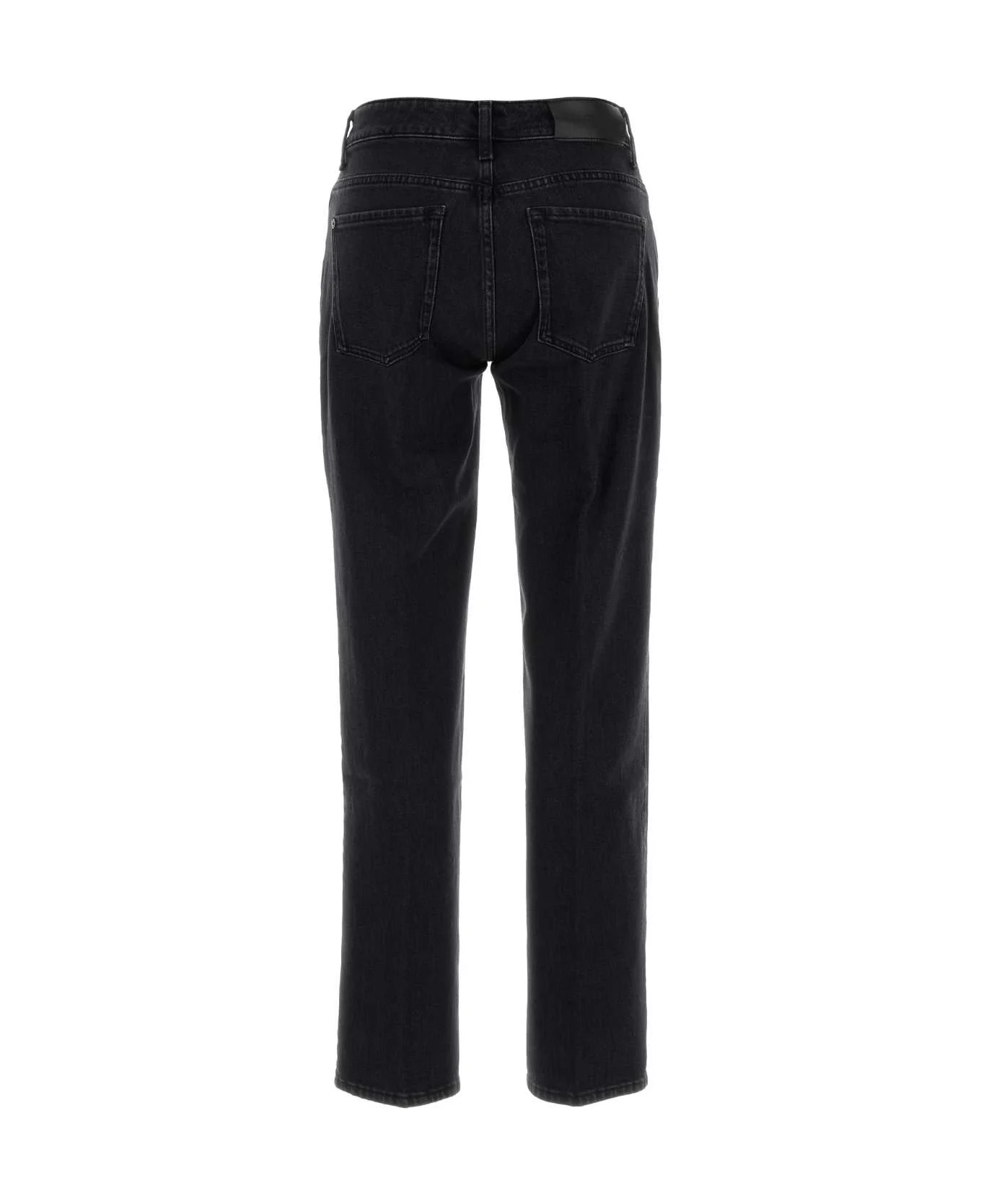 7 For All Mankind Calie Straight Denim Jeans In Black