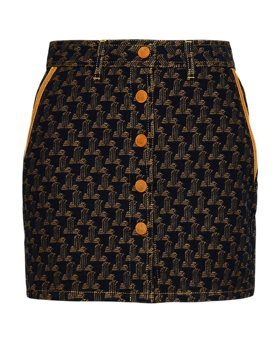 Lanvin Logo-jacquard Denim Skirt In Black