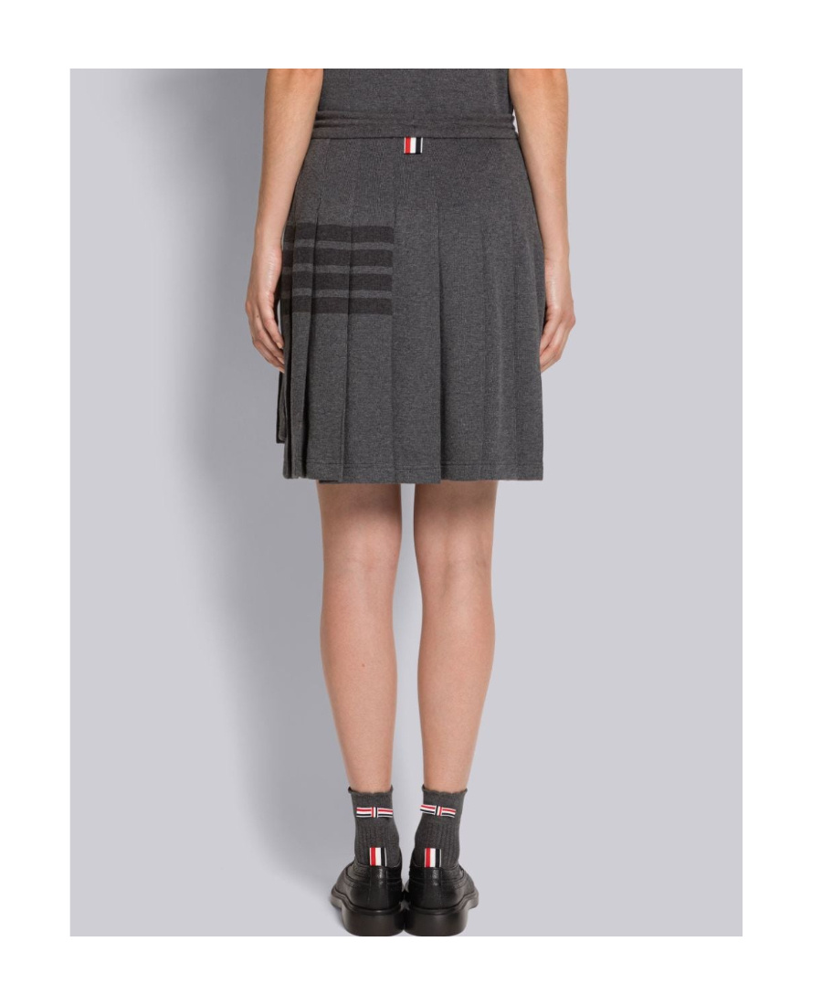 Thom Browne 4-bar Pleated Mini Skirt In Black