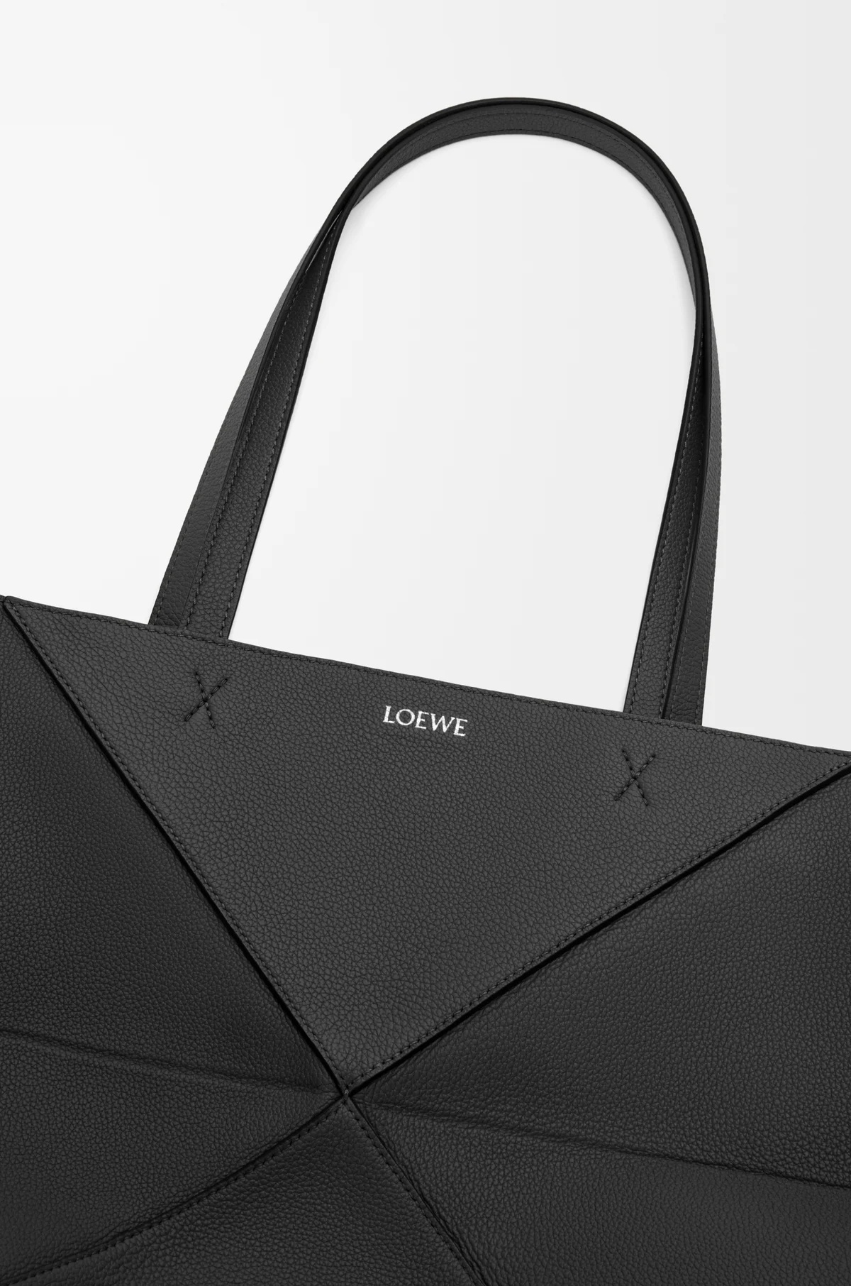 Loewe Puzzle Fold Horizontal Shoulder Bag In Black
