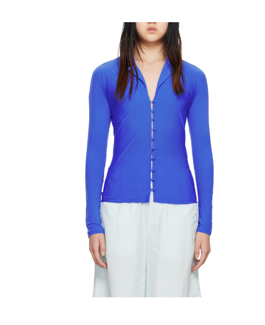 Sunnei Logo Blouse In Blue