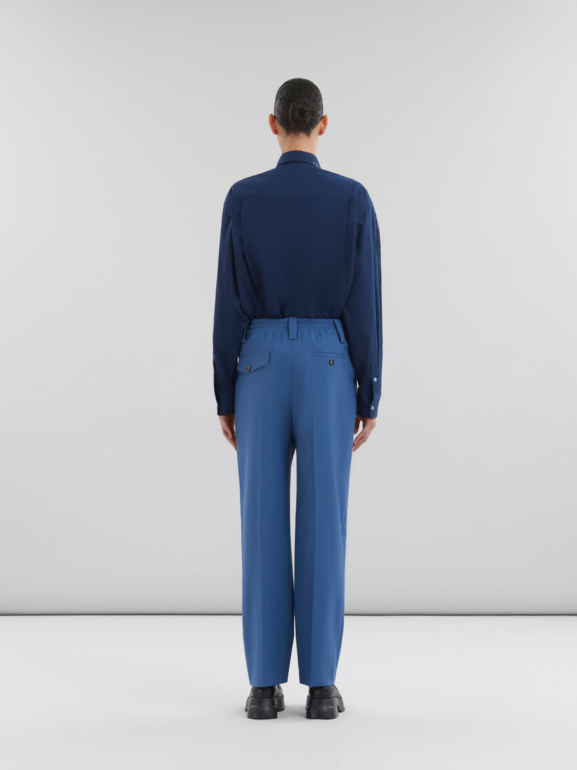 Marni High-waisted Wide-leg Trousers With Sharp Pleats In Blue