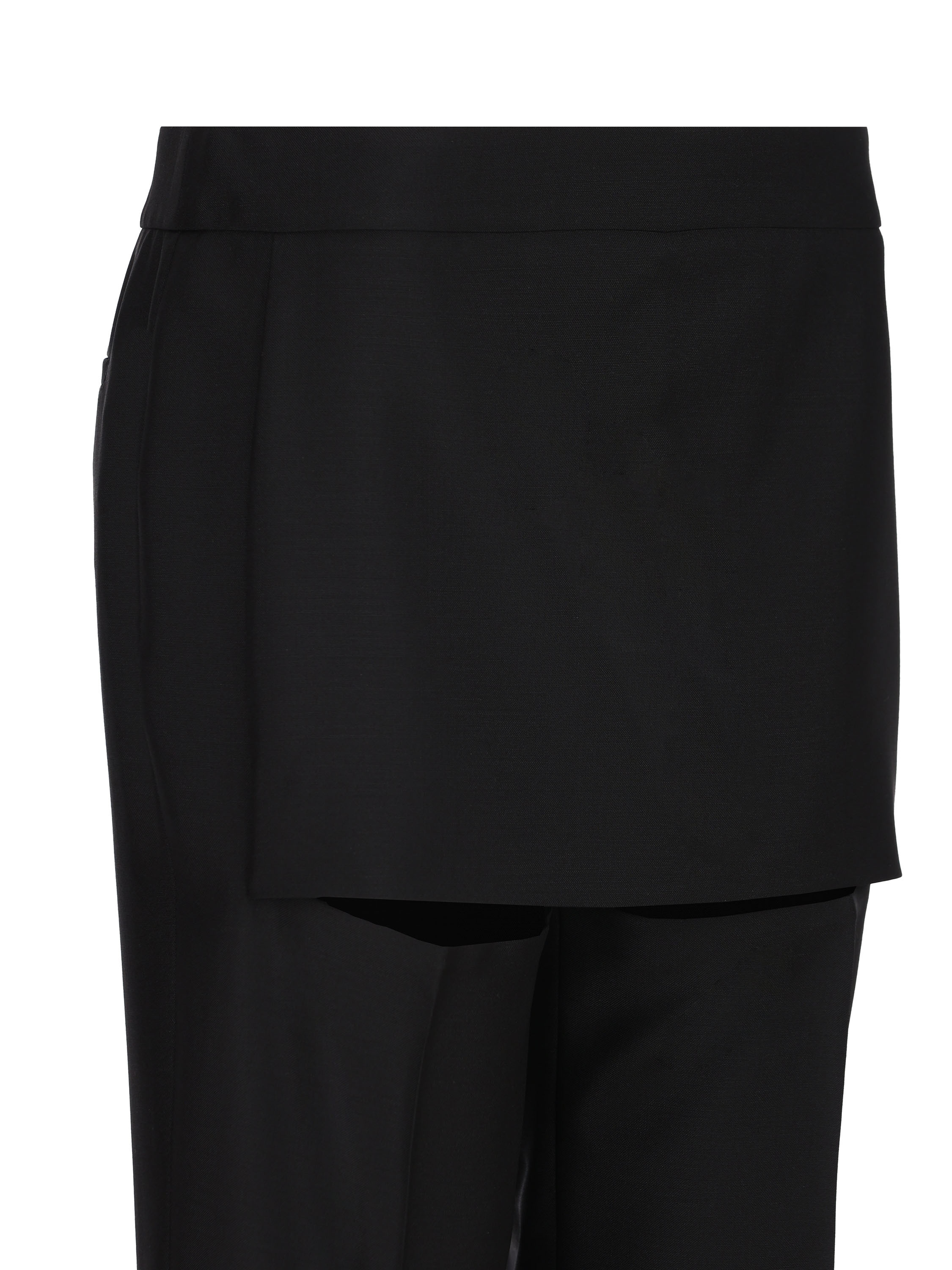 Givenchy Skirt-detail Slit Trousers In Black