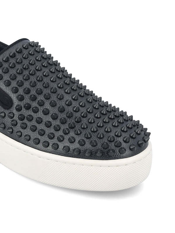 Christian Louboutin Spikeboat Slip-on Sneakers In White