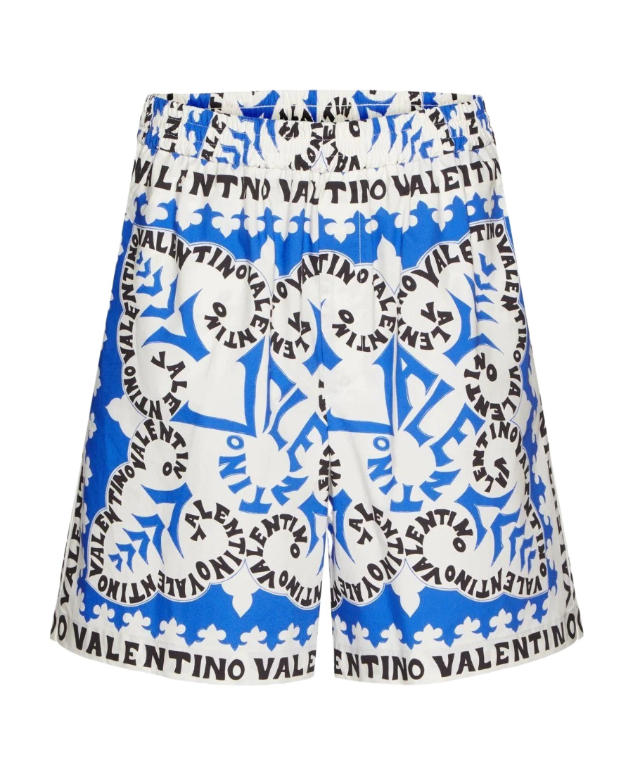 Valentino All-over Print Bermuda Shorts In White