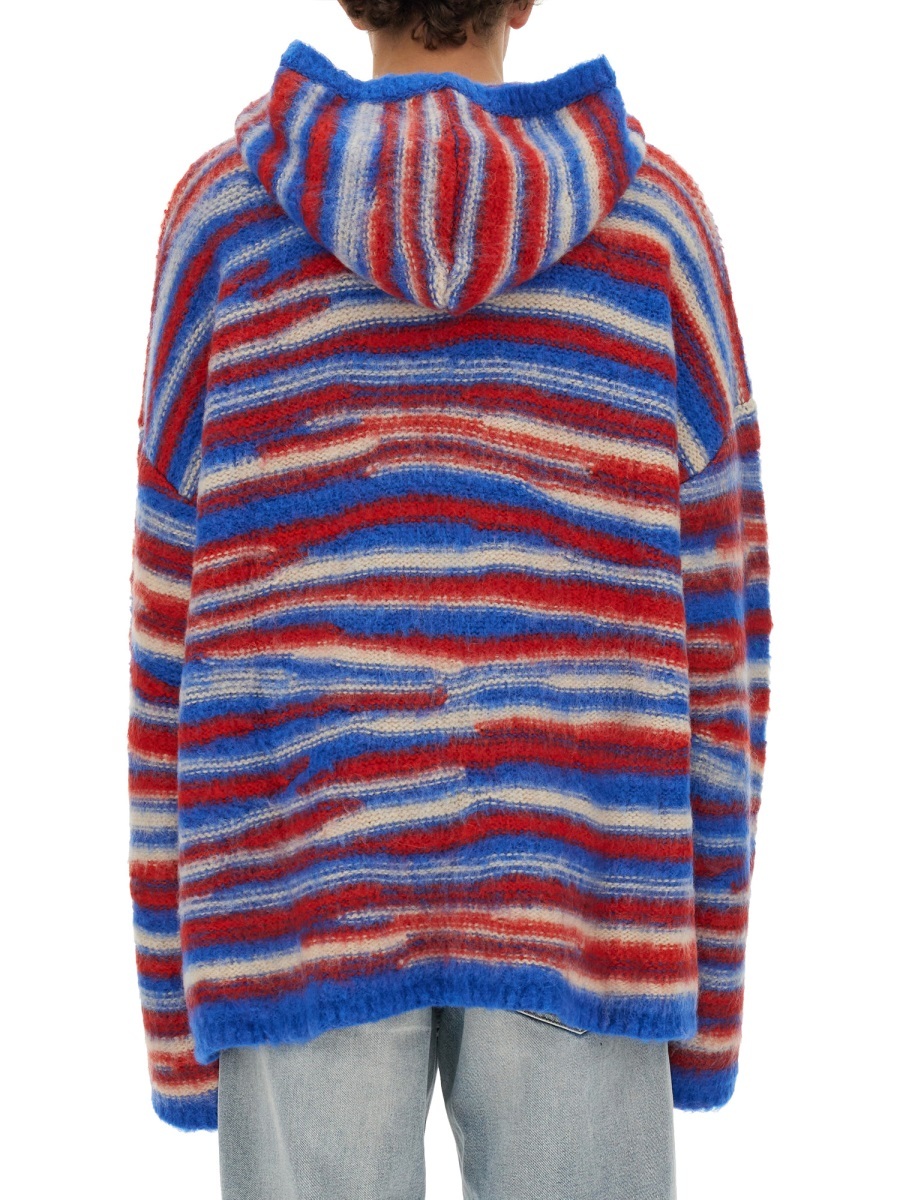 Erl Gradient Knitted Oversized Hoodie In Multicolor