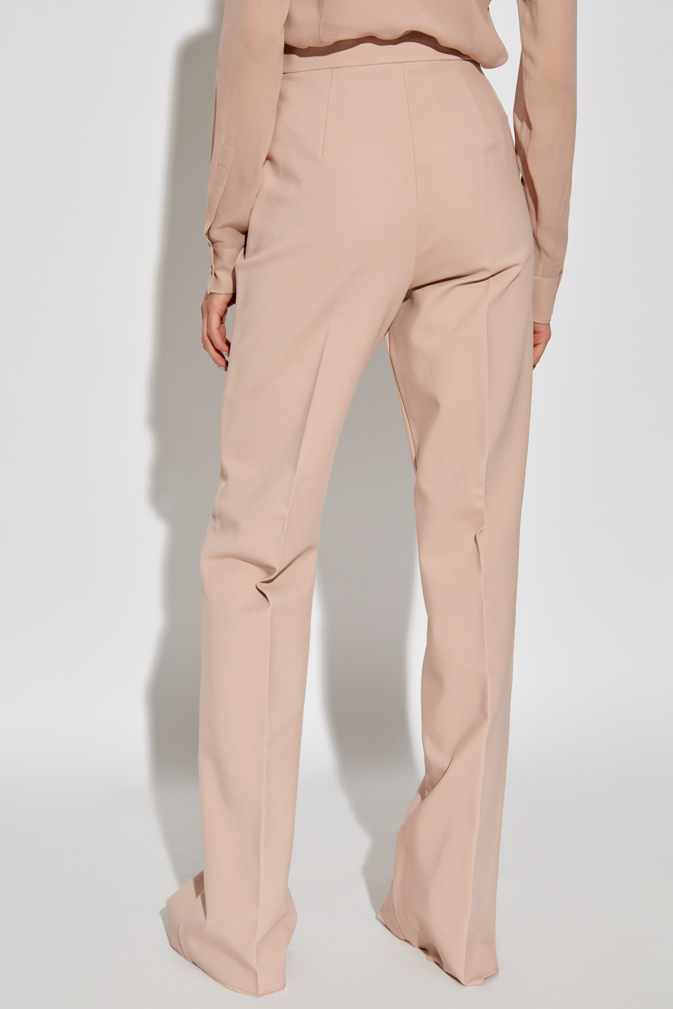 Max Mara High-waisted Casual Pants In Nude