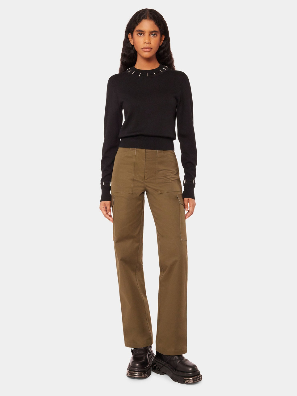 Rabanne Cargo Straight-leg Trousers In Green