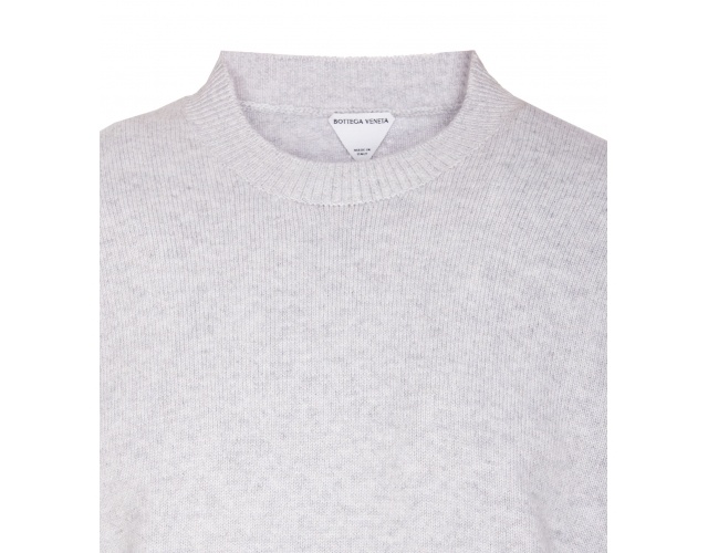 Bottega Veneta Intrecciato-patches Jumper In Gray