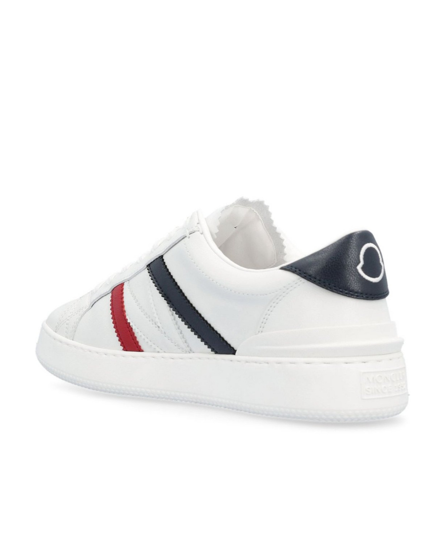 Shop Moncler Faux-leather Sneakers In White