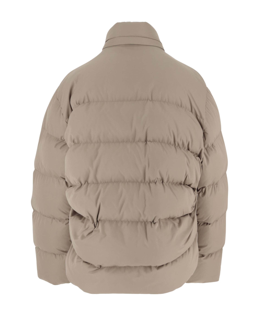 Balenciaga Logo-embroidered Puffer Jacket In Nude