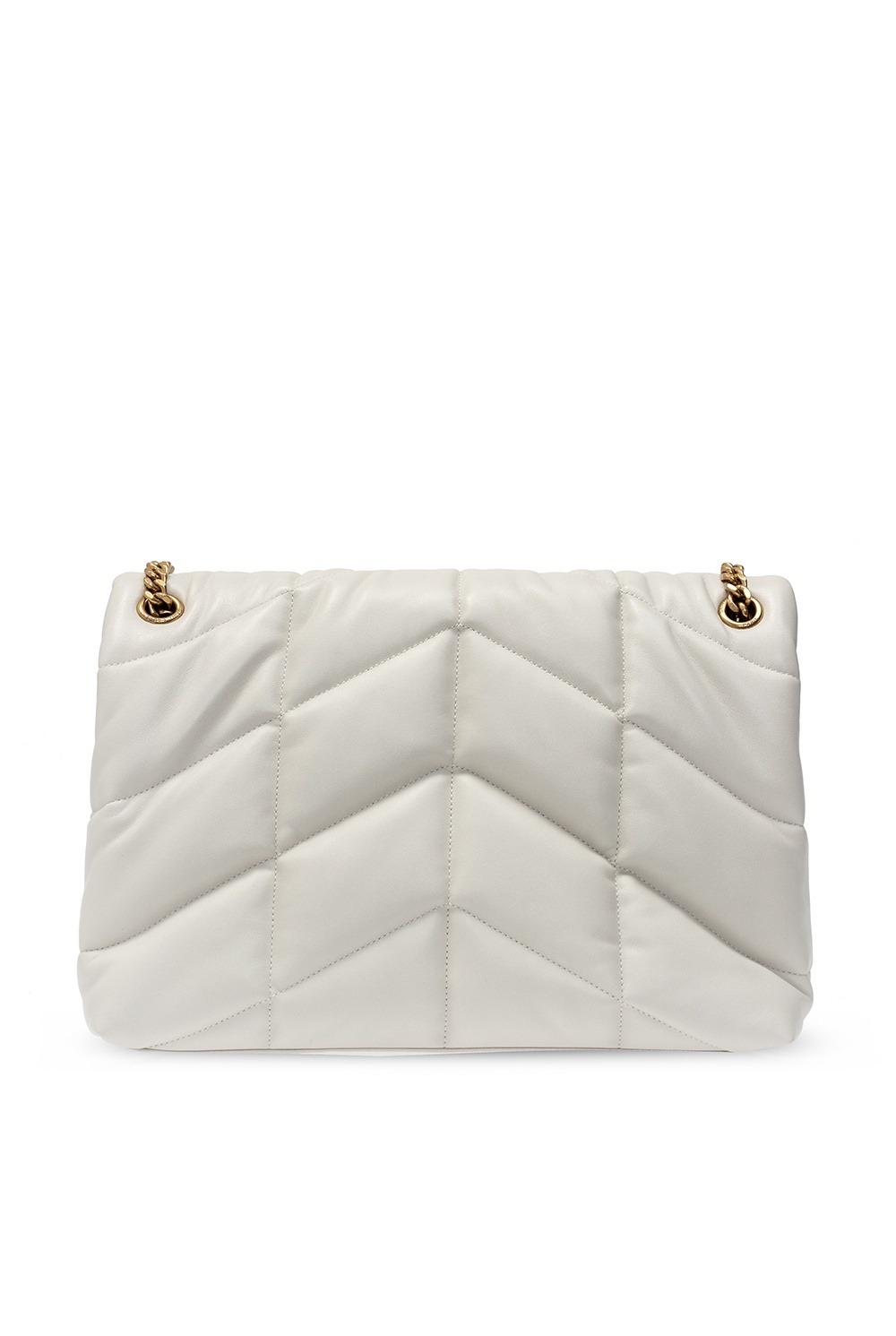Saint Laurent Medium Loulou Puffer Shoulder Bag In White