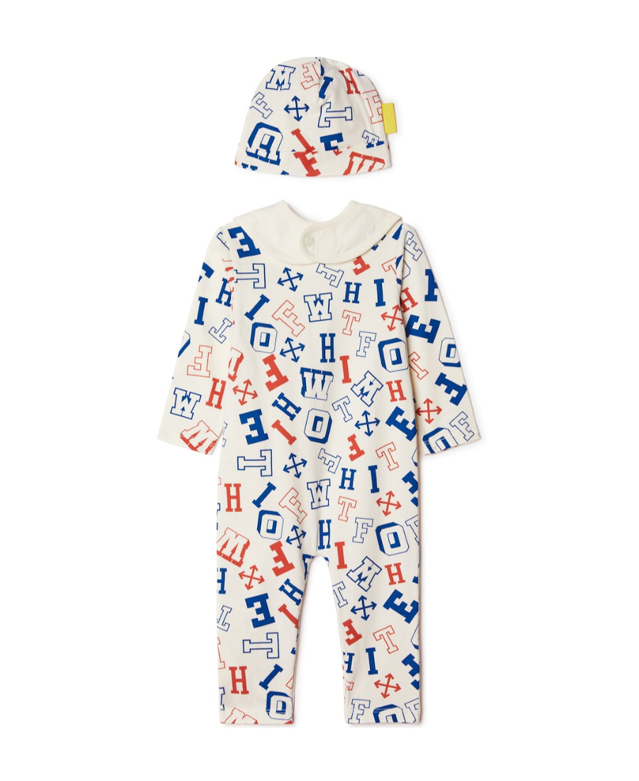 Off-white Graphic-print Romper Set In White