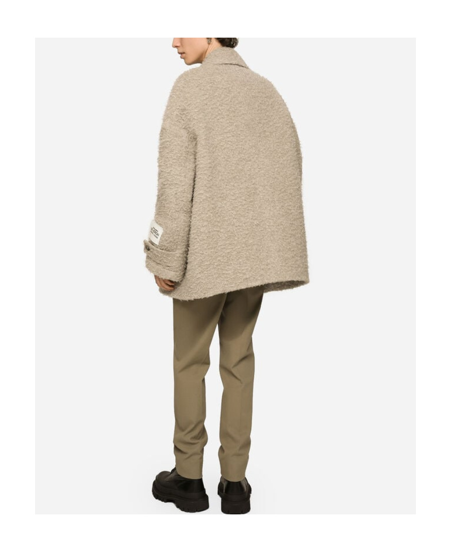 DOLCE & GABBANA DOUBLE-BREASTED BRUSHED PEACOAT
