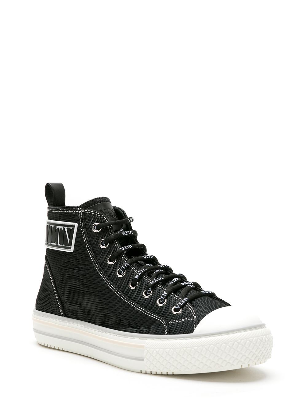 Shop Valentino Tênis Giggies High Top Em Canvas In Black