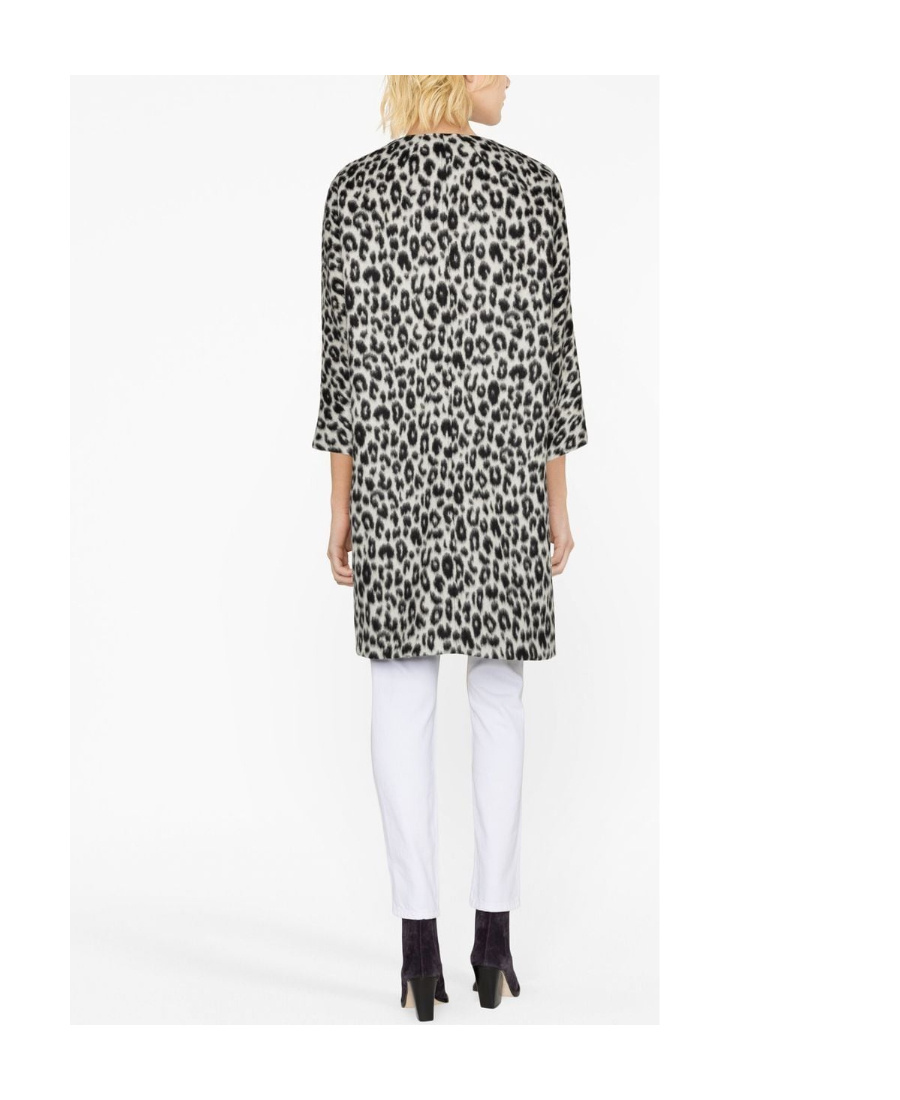 Isabel Marant Leopard-print Zip-up Coat In Black