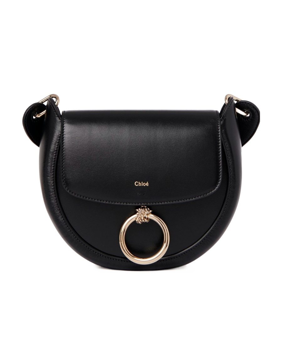 Chloé Chloe Black Leather Small Arlene Crossbody Bag In Black