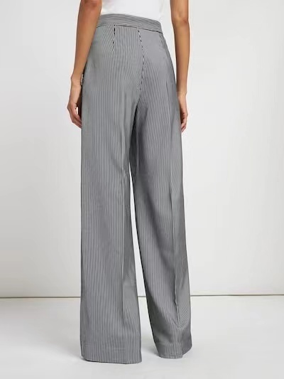 Max Mara Stripe-pattern Trousers In Gray