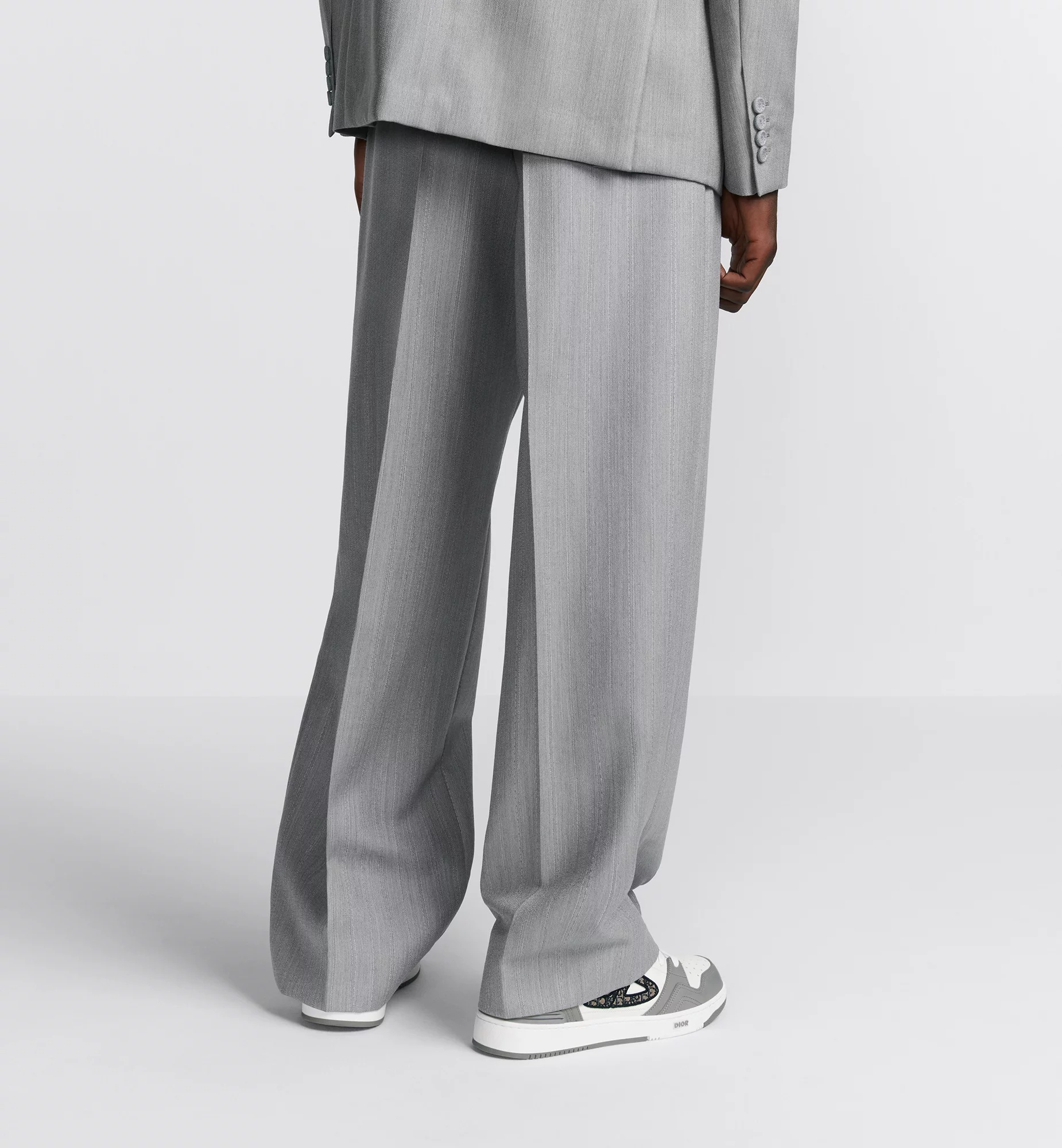 Dior Homme Regular Fit Straight Leg Trousers In Gray
