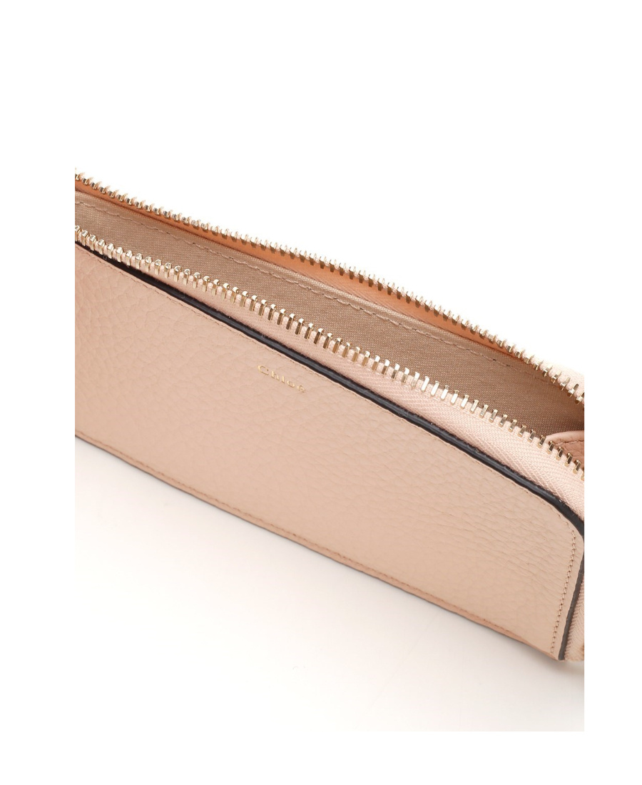Chloé Texture Wallet In Nude