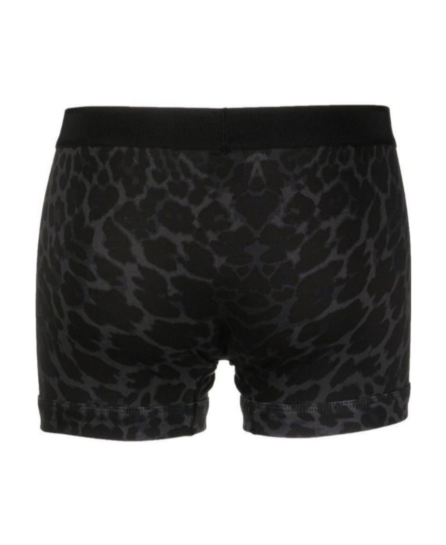 Tom Ford Leopard-print Stretch-cotton Boxers Briefs In Black