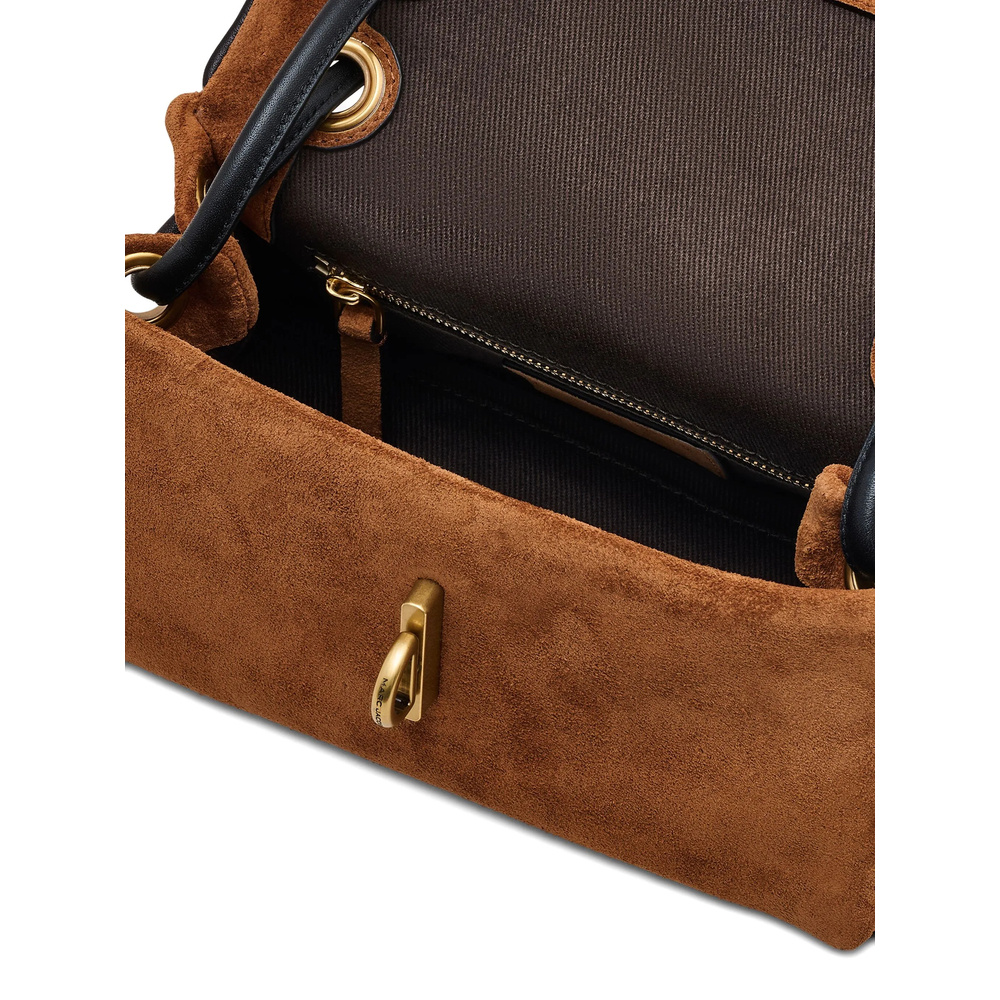 Marc Jacobs Caramel Suede The Quilted Mini Dual Shoulder Bag In Brown
